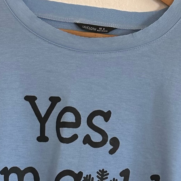 Long Sleeve Regular Fit Casual Sweatshirt Cold 24/7  Women Size Medium Blue NWOT - Picture 3 of 3